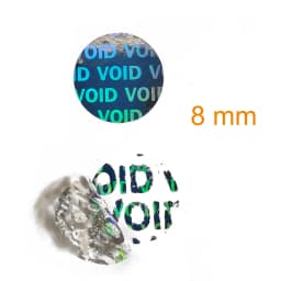 100pcs 8mm Gold/Silver VOID Hologram Security Seal Tamper Evident Label Warranty Void Sticker Removal Proof Anti-forgery Stamp
