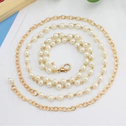 Multilayer Pearl Thin Long Belt For Women Elegant Gold Metal Body Chain Apparel Dress Decor Adjustable Female Waist Bands Straps