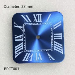 27mm S Logo NH35 Dial Square Roman Santo S Dial for NH35 Automatic Movement Black Blue Hands NH35 FCK 9-5 Dial Watch Accessories