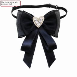 Elegant Lace Ribbon Bowtie Black College Style Collar Rhinestones Jewelry Student Shirt Korean Fabric Bow Brooches