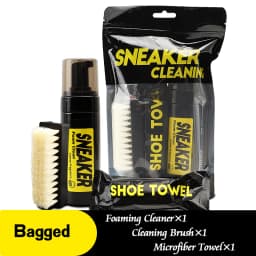 White Shoe Cleaner Foam Dry Cleaning Kit 150ML Waterless Foam Sneaker Cleaner Shoe Brush and Cleaning Cloth Set