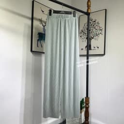 Women's Summer Chiffon Wide Leg Pants Casual Candy Color Loose Long Pants Lady Chic Solid Color High Waist Wide Leg Trousers