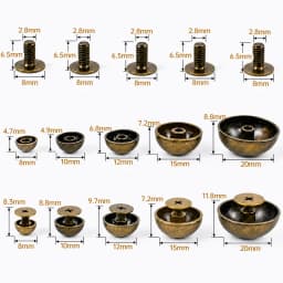 20Pcs Deepeel 8-20mm Metal Round Button Rivets for Handbag Clothing Decoration Screw Back Studs Fastener Leather Craft Parts Set