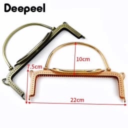 1/2Pcs Deepeel 22cm Metal Purse Frame Embossed Handbag Handle DIY Handmade Wallet Kiss Clasp Bag Sewing Brackets for Making Bags