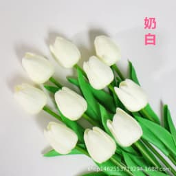 A Set of 6 Artificial Tulips, Suitable for Home Decoration and Tabletop Floral Decoration on Anniversaries (Vase Not Included)