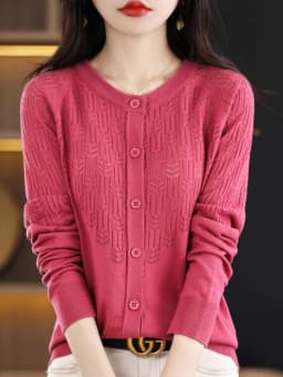 Spring Autumn Women Wool Blend Sweater O-neck Hollow Out Cardigan New Fashion Casual Knitted Slim Soft Jacket Bottoming Tops