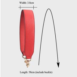 58cm Leather Bag Strap Handle Short Shoulder Belt Gold Buckle for Women Crossbody Handbag Replacement Strap Accessory 3.8cm Wide