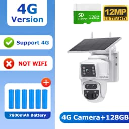 SHIWOJIA 6K 12MP 15X ZOOM Solar Camera 4G SIM /WIFI Three Lens Recording Dual Screen Human Auto Tracking Color Night Vision UBox