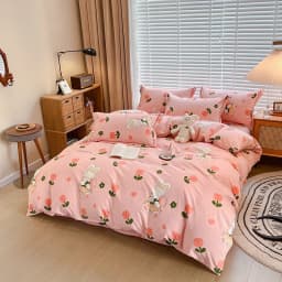 100% Cotton Brushed Quilt Cover Nordic Plaid Thickened Duvet Covers Soft Skin-Friendly Comfortable Single Double Blanket Cover