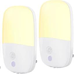 Plug in Night Light, Warm White LED Nightlights with Smart Dusk to Dawn Sensor for Kids, Nursery, Ideal for Bedroom, Bathroom