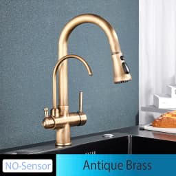Onyzpily Black Touch/NO Sensor Kitchen Faucet Pull Out Sink Faucets Hot Cold Mixer Pure Water Tap Deck Mounted Taps Dual Handle