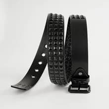 Punk Style Rivet Belt Set, Equipped with Stainless Steel Square Buckle, PU Panel Material, Male and Female Pyramid Rivet Belts