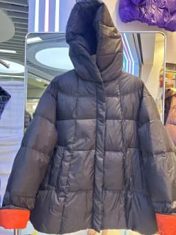 Winter Puff Hooded Patchwork Mid Length Down Jacket Women White Duck Down Fluffy Down Jackets Female Zipper Warm Parker Outwears