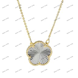 Natural Stone Shell Plant Five Leaf Flower Creative 20 Leaf Pendant Necklace Sweater Chain Women's Advanced Gift Clover