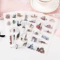 6 sheets/pack Cute Stickers Flower Cat Butterfly Washi Paper Stickers Pack Scrapbooking Supplies Japanese Kawaii Stationery