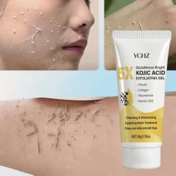 Kojic Acid Deep Cleansing Exfoliating Gel, Evens Out Skin Tone, Eliminates Dark Spots and Dullness, Long-Lasting Moisturizing, Cleans Pores - Non-Greasy, Suitable for Both Men and Women - Whitening and Moisturizing, for Day and Night Use, 50g
