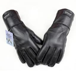 Women's Thickened Winter Sheepskin Fur Gloves Windproof Warm Outdoor Motorcycle Riding Color Leather Finger Gloves
