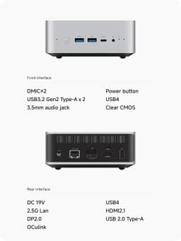 MINISFORUM AI X1 Mini PC R7 255 / Al 9 HX 370/470 Dual Channel DDR5 5600MHz WiFi7 BT5.4 Oculink Dual USB4 Computer Dual Speakers