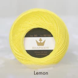 Rhapsody Premium Size 80 Cotton Crochet Thread 100% Egyptian Mercerized Singed 13 Colors 10G Tatting Needlepoint Bobbin Lace