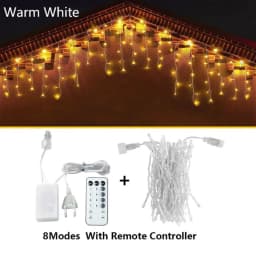 Icicle String Lights Outdoor LED Fairy Lights Garland For New Year Party Wedding Garden Terrace Christmas Decoration Lamps