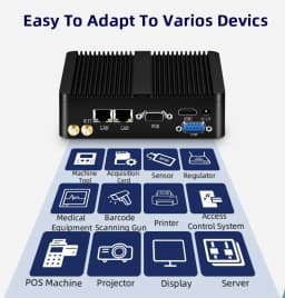 Fanless Industrial Mini PC Intel J1900 Quad Cores 2xGigabit Ethernet 4xUSB WIFI Windows10 Micro Computer