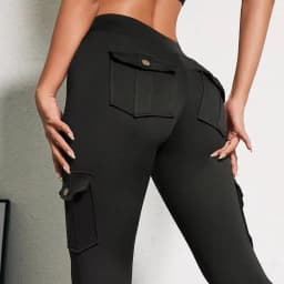 Multi Pocket Cargo Leggings For Women High Waist Butt Lifting Leggings Stretch Slim Workout Yoga Fitness Running Pants