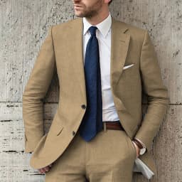 Blue Men Suits Elegant Full Set Notch Lapel Single Breasted Luxury 2 Piece Jacket Pants Slim Fit Wedding Costume for Groom 2024