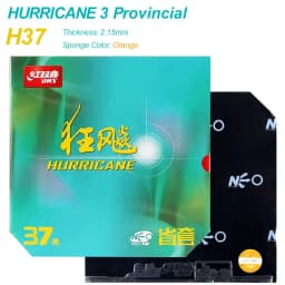 DHS Hurricane 3 H37 Table Tennis Rubber Provincial National Ping Pong Rubber Blue/Orange Sponge Professional for Backhand Loop