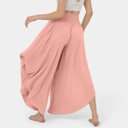 Women's Flowy Large Size Palazzo Pants Irregular Hem High Waist Casual Cropped Pants Summer Lightweight Elastic Beach Pants