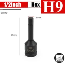 1/2inch Impact Hex Socket Electric Drill Socket Adapter Air Impact Wrench Hex Head Socket H4~H22 Screw Tap Socket Adapter