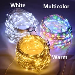 100M 200M LED String Lights Silver Wire Fairy Lights Christmas Garland For Outdoor Street New Year Tree Wedding Party Decoration