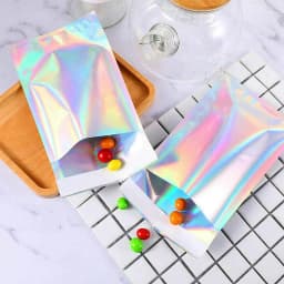 25pcs Holographic Rainbow Flat Foil Mailing Envelope Large Laser Self Adhesive Shipping Bags for Courier Storage Gift Package