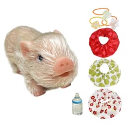 12cm Cute Mini Reborn Piglet Full Body Silicone Piglet Dolls With 3 Sets Mini Outfits for Each Bebe Reborn Smile Piglet