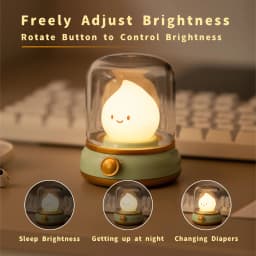 Candle Night Light Cute Flame Lamp Desktop LED Decorative Light USB Rechargeable Night Light Bedroom Creative Children's Gift
