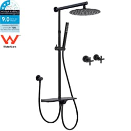 **Sydney Stock** KYLINS 2 In 1 Shower Set Round 8/10/12'' Rain Shower Head Sliding Rail Diverter DIY Matt Black WELS WaterMark