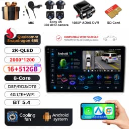 Android 16 Car Radio For Toyota Auris E150 2006 2007 2008 2009 2010 2011 2012 Multimedia Stereo Player Wireless Auto Carplay DVD