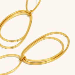 La. Muses Simple Line Stainless Steel Women's Earrings PVD Gold Plated Trendy Daily Jewelry Accessories Gifts