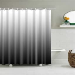 Nordic Style Geometric Stripe Wave Shower Curtains Frabic Waterproof Polyester Bathroom Curtain With Hooks