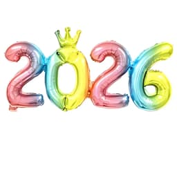 2026 Crown Number Foil Balloons, Happy New Year Eve Party Decorations, Photo Booth Props & Christmas Home Decor Supplies