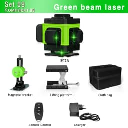 Clubiona 12 and 16 lines Professional Floor Ceiling Remote Control Green Line Laser Level with Pulse mode