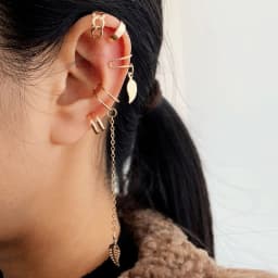 12PC Creative Gold Color Leaves Clip Earrings for Women Men Simple C Ear Cuff No Piercing Ear Ear Clip Set Trend Jewelry Gift