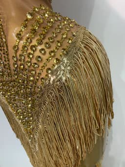 Sexy Stage Costume Sparkly Rhinestone Mesh Transparent Sequins Tassel Evening Birthday Party Nightclub Dance Singer Outfit