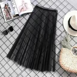 Transparent Sexy Lace Mesh Skirt Elastic High Waist Black White Tulle Mini Skirts Womens Skirt Korean Fashion