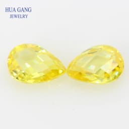 5A Pear Double CheckerBoard Cubic Zirconia Stone Multicolor Brilliant Cut Loose CZ Stones Synthetic Gems Beads For Jewelry