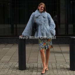 Neo Mint Trendy 2026 Winter Hot Chocolate Brown Peplum Fur Jacket Women Vintage Fashion Fluffy Faux Fox Fur Coat Long Outerwear