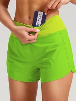 Women's Running Shorts with Stretch Lining 3" Women's Fitness Training Shorts with Cell Phone Pocket