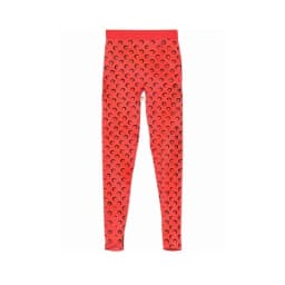Tummy Control Leggings High Waisted Women Solid Color Stretchy Moon Print Ice Silk Retro Versatile Pants