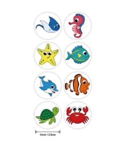 50-500pcs Cute Cartoon Sea Fish Stickers for Kids Children Reward Label Encouragement Scrapbooking Decoration Stationery Sticker