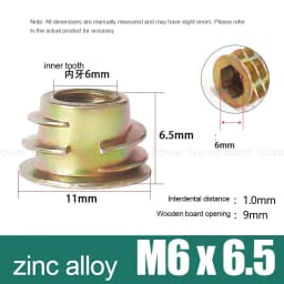10-100Pcs M4 M5 M6 M8 M10 Zinc Alloy Thread for Wood Insert Nut Flanged Hex Drive Head Furniture Nuts Selection Length 6-30mm