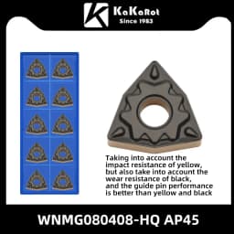 Kakarot Carbide Insert WNMG080404-CQ AP45 WNMG 080408-TM Turning Tools Rough machining CNC Lathe Cutter 10pcs Blade Plate